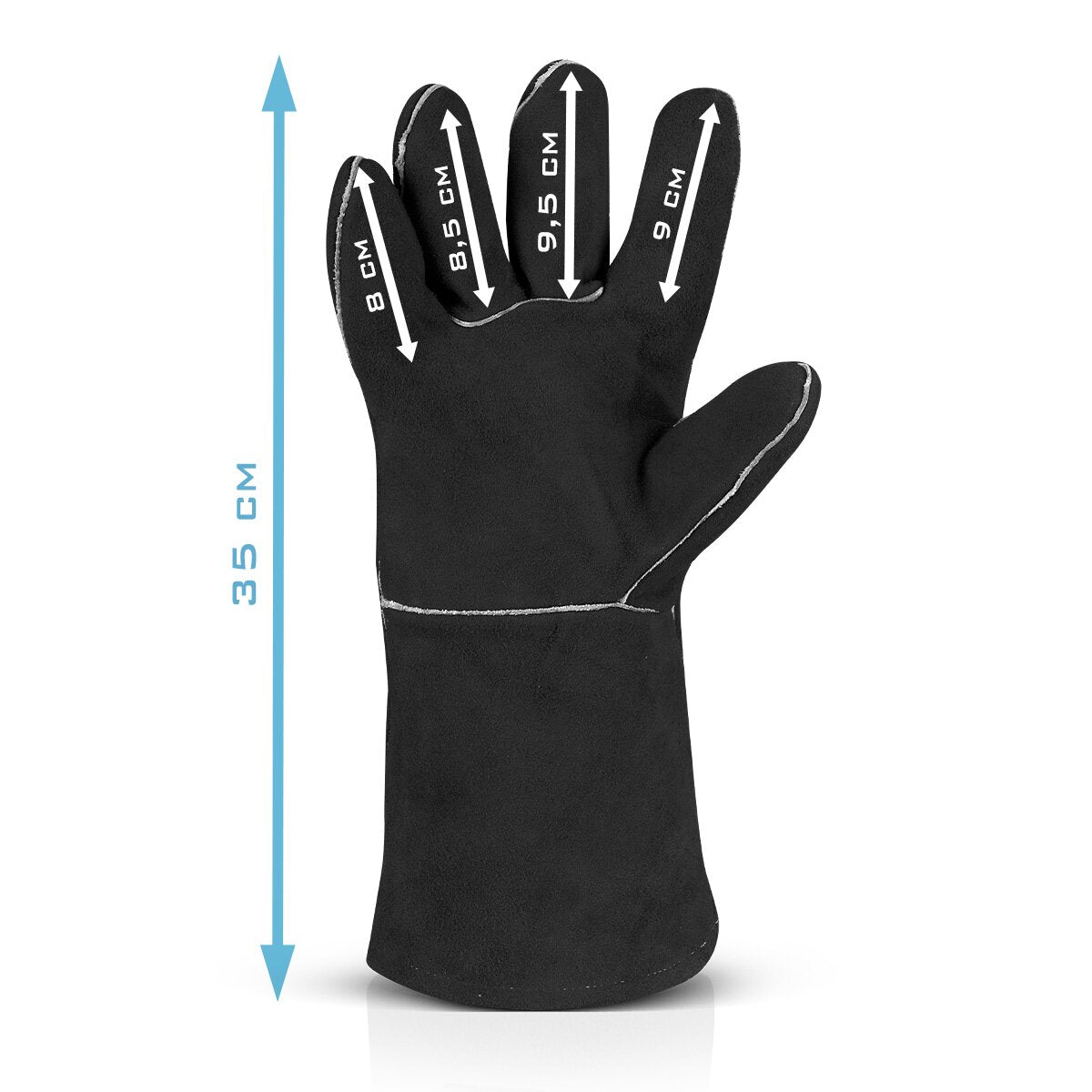 Guantes de protección para soldadura STAHLWERK, guantes de protección térmica extra resistentes Guantes de trabajo | Guantes de soldadura | Guantes resistentes al calor fabricados en serraje de alta calidad para soldadura y corte por plasma.