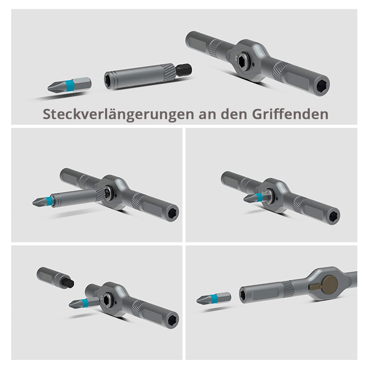 STAHLWERK Ratschen-Schraubendreher-Bit-Set RBS-42 ST 42-teilig Ratsche | Ratschenschlüssel | Steckschlüssel | Ratschen-Schraubenzieher mit T-Griff und umfangreichem Bit-Satz