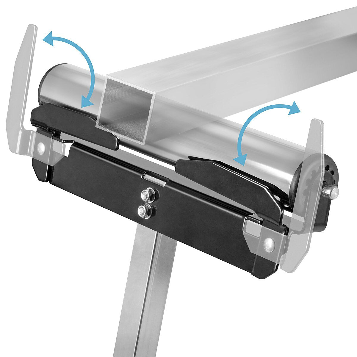 STAHLWERK Rollenbock RB-110 ST Arbeitsbock | Klappbock höhenverstellbar von 720 bis 1.100 mm mit 60 kg Tragkraft und Rollenauflage