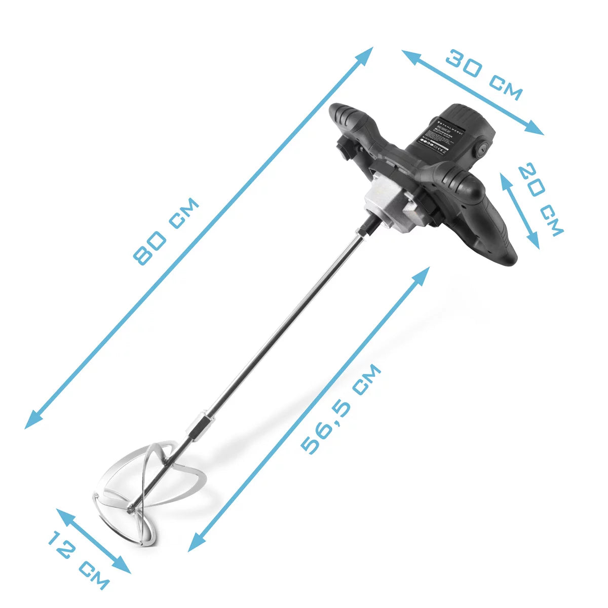 Agitateur STAHLWERK RW-1200 ST | 1 200 W et 850 tr/min | Agitateur à mortier électrique avec fouet supplémentaire 120 x 600 mm | Contrôle de vitesse et interrupteur de sécurité | Bétonnière | Agitateur de peinture | mélangeur de couleurs