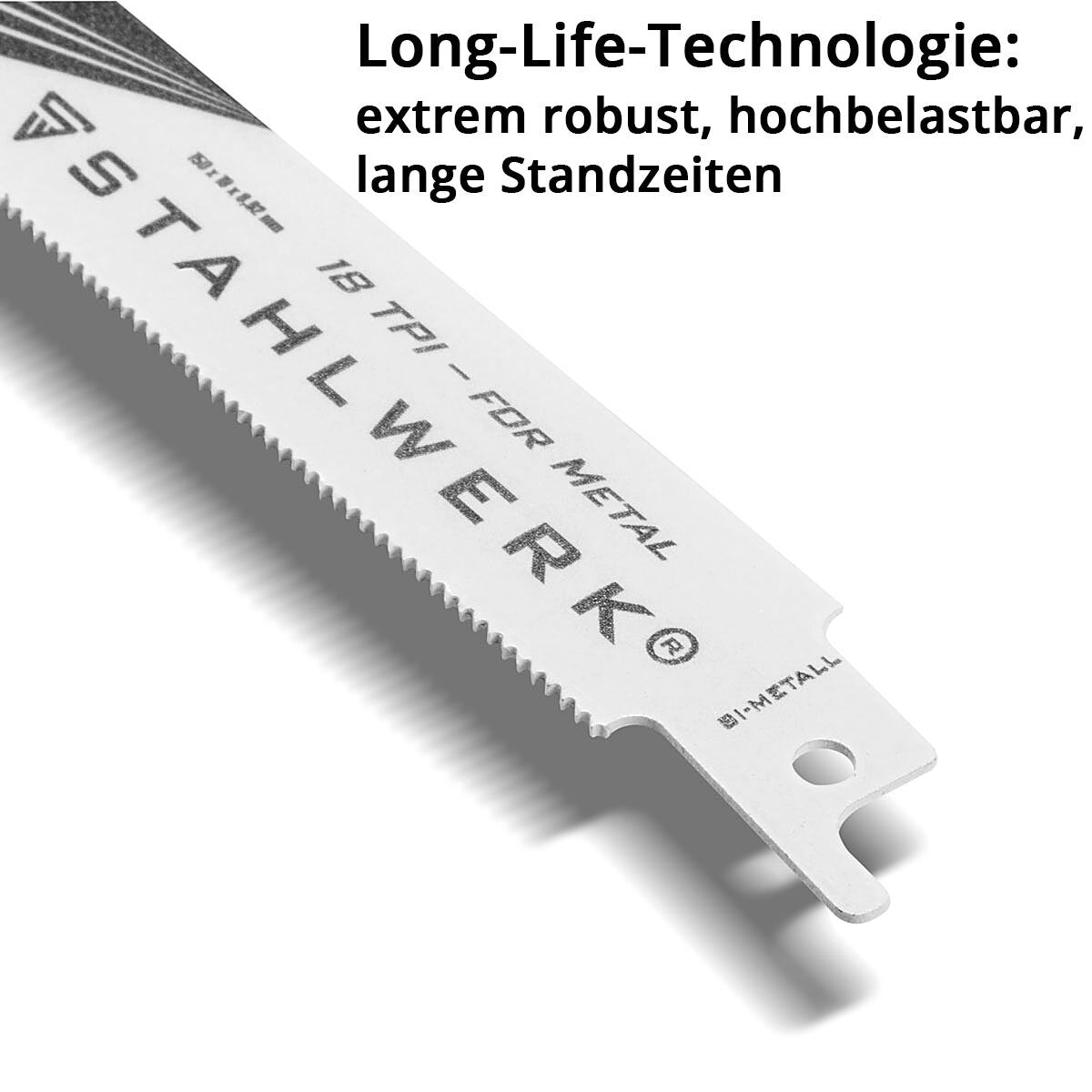 STAHLWERK metal saw blade set of 2 150 x 19 x 0.92 mm long life reciprocating saw blades | Reciprocating saw blades with 1/2 inch holder and 18 TPI for reciprocating saws | Reciprocating saws | Jigsaws