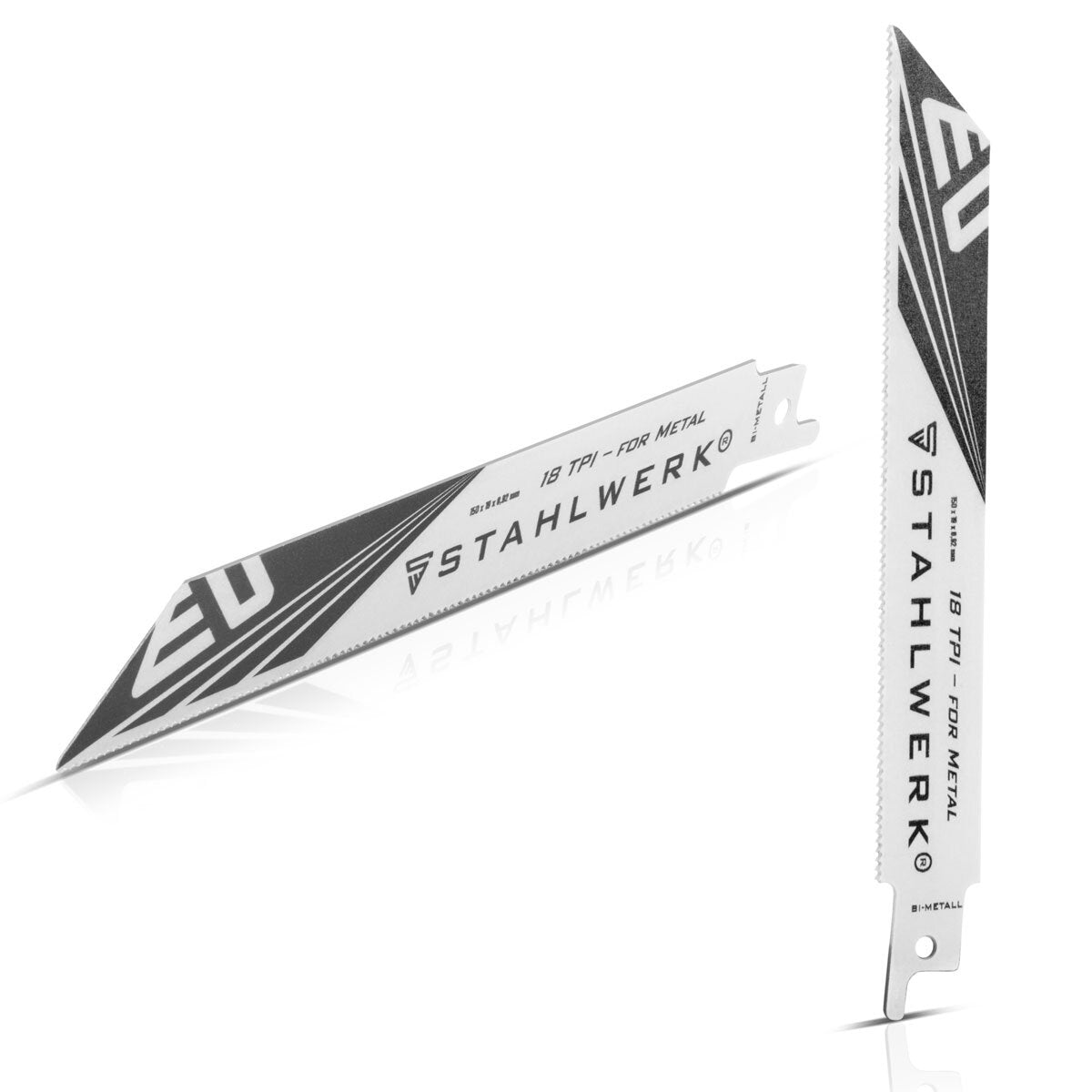 STAHLWERK metal saw blade set of 2 150 x 19 x 0.92 mm long life reciprocating saw blades | Reciprocating saw blades with 1/2 inch holder and 18 TPI for reciprocating saws | Reciprocating saws | Jigsaws