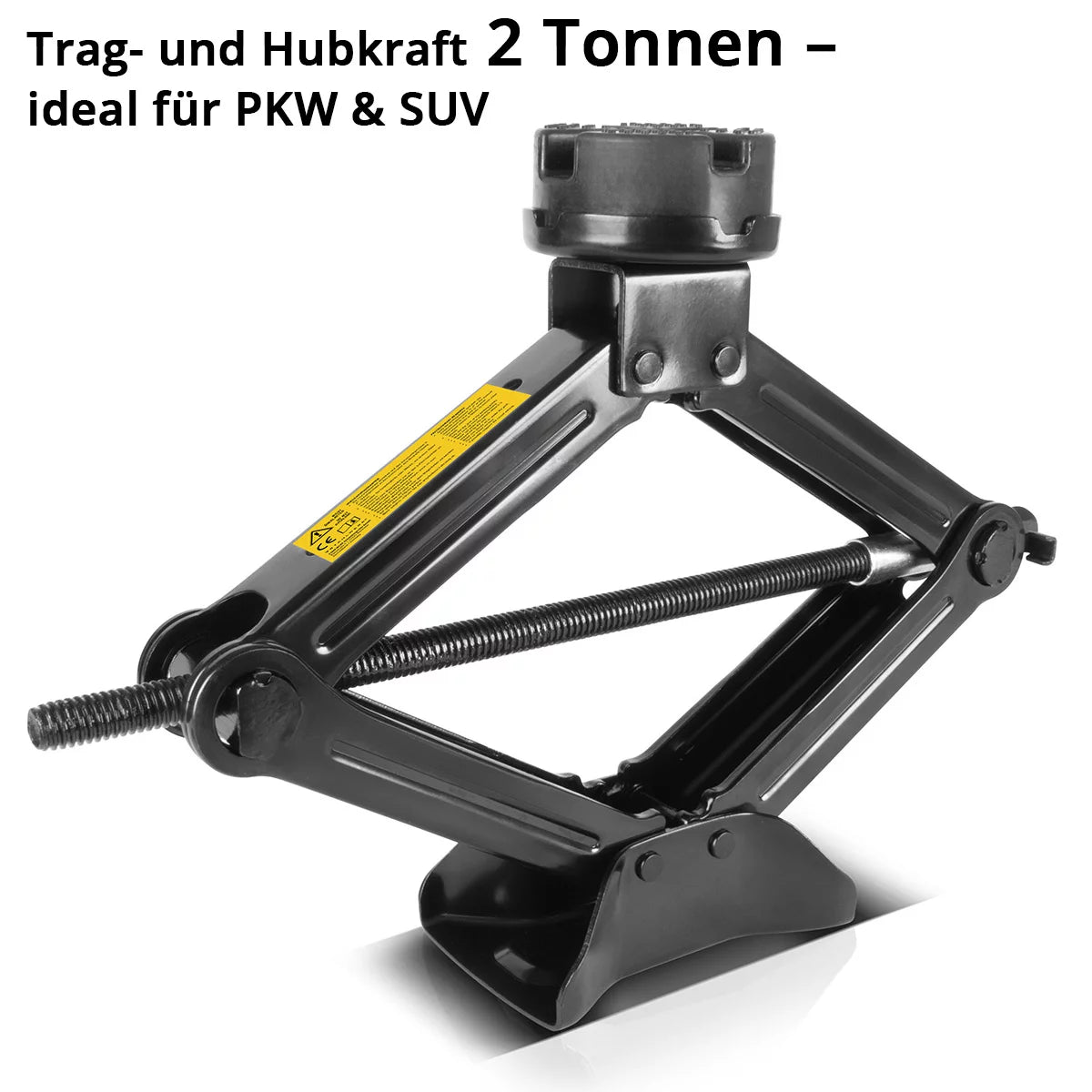 STAHLWERK SWH-2 ST Wagenheber | Scherenwagenheber | 2 Tonnen Hubkraft | Teleskop-Radmutterschlüssel mit Stecknuss 17, 19 mm | Transporttasche | Kompaktes Wagenheber-Set für Reifenwechsel & Werkstatt