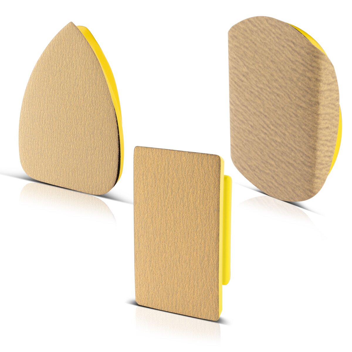 Bloc de ponçage manuel STAHLWERK, lot de 3 avec P80 | P100 | P120 | P150 | P180 | P240 | Bloc de ponçage grain P320 | Éponge abrasive | Patin de ponçage | bloc de ponçage | Ponceuse à main en mousse PU avec abrasif Velcro