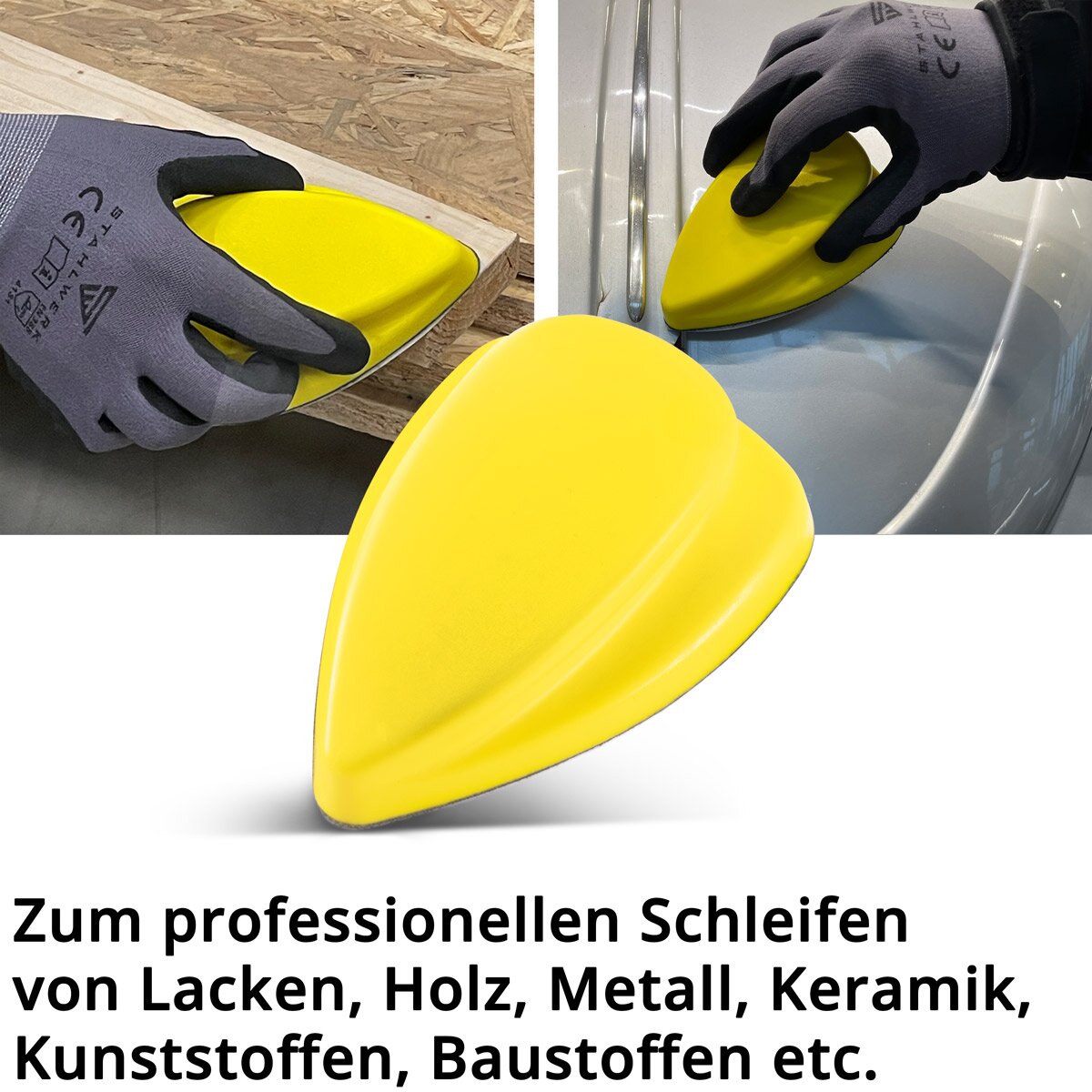 STAHLWERK hand sanding block set with P80 | P100 | P120 | P150 | P180 | P240 | P320 grit sanding block | Abrasive sponge | Hand sander made of PU foam with Velcro abrasive 98 x 140 mm