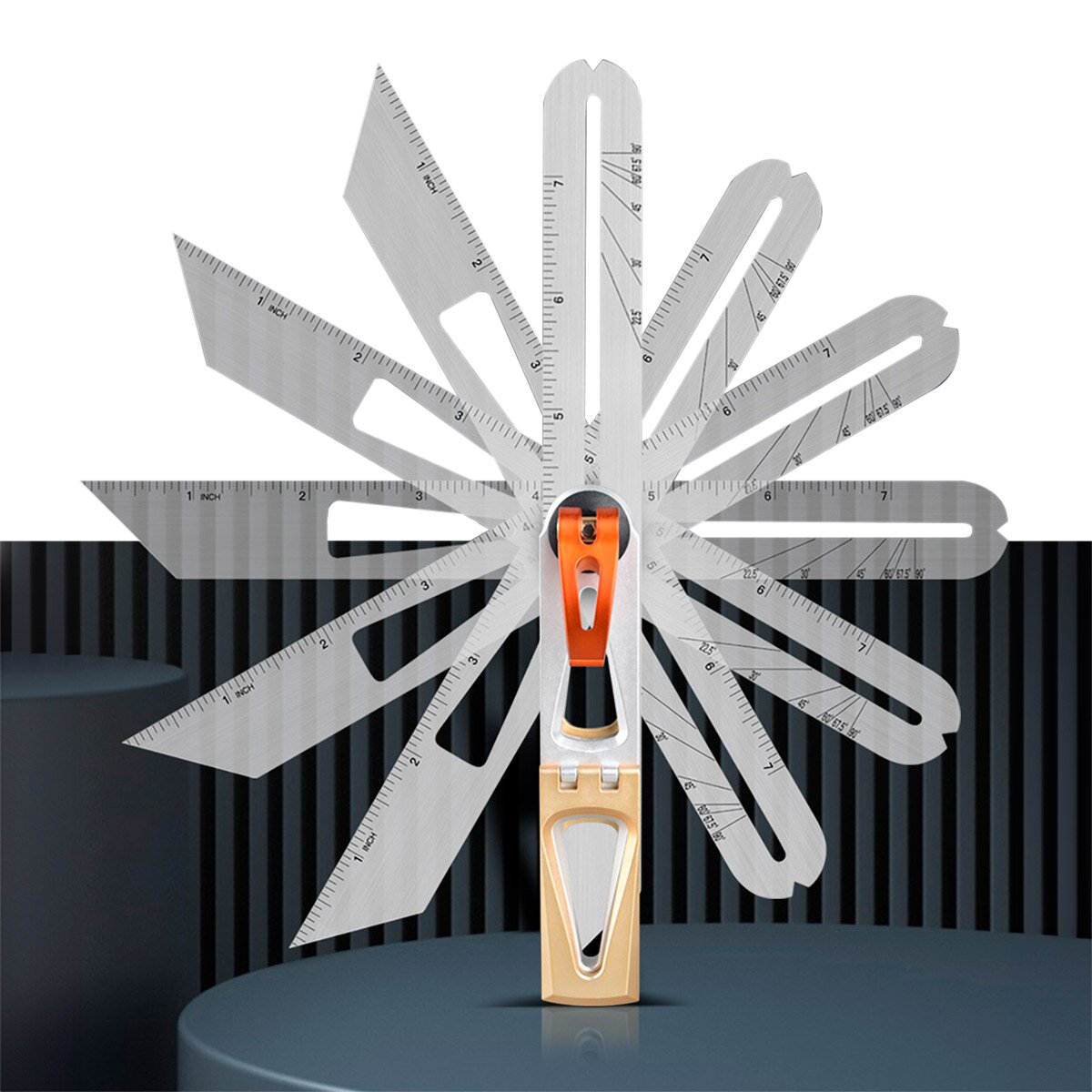 STAHLWERK bevel with stop angle bevel | Combination angle | Multifunctional angle | carpenter's angle | Marking gauge | Oblique dimension | Angle ruler for precise measuring, marking, marking and drawing