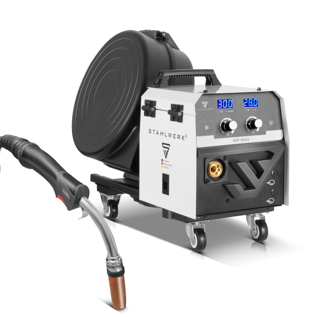 STAHLWERK Schweißgerät MIG MAG 300 Pro Vollsynergischer IGBT Inverter mit 300 A und Puls-Funktion 3-in-1 Kombi-Schweißanlage MIG MAG | MMA | Lift-TIG