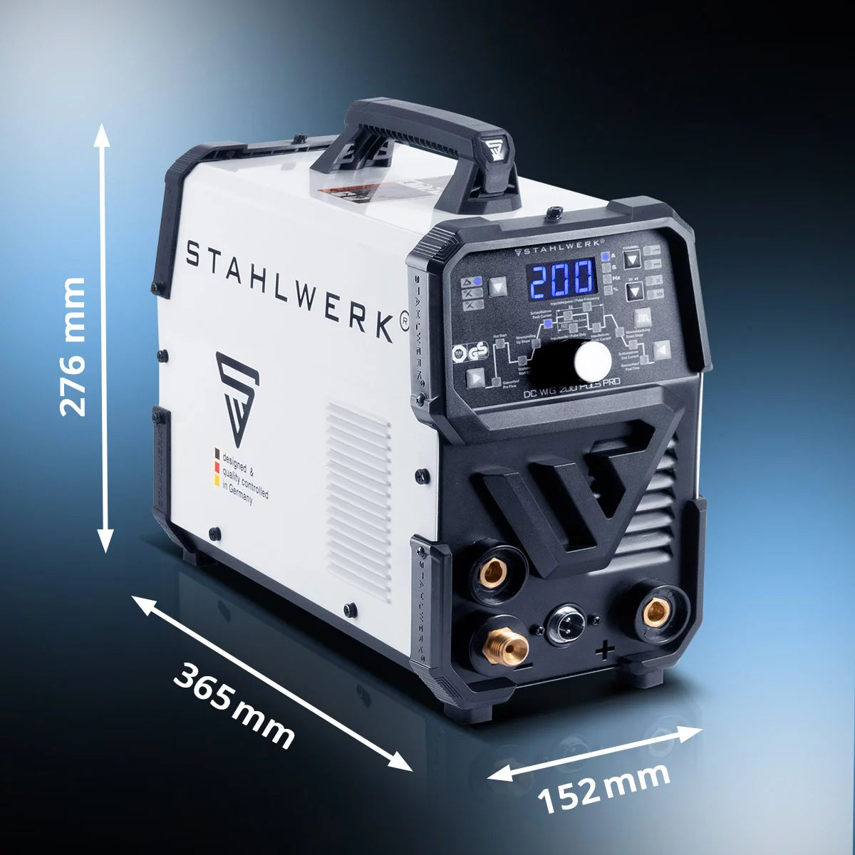 STAHLWERK DC TIG 200 Puls Pro fully equipped - digital professional TIG welding machine with MMA electric hand and pulse function, suitable for thin sheet metal
