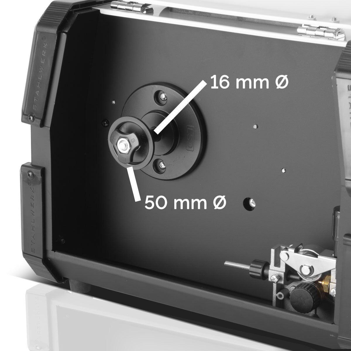 Máquina de soldar STAHLWERK MIG MAG 135 ST IGBT / máquina de soldar con gas protector con alimentación de alambre sinérgica y 135 amperios reales / máquina de soldar combinada