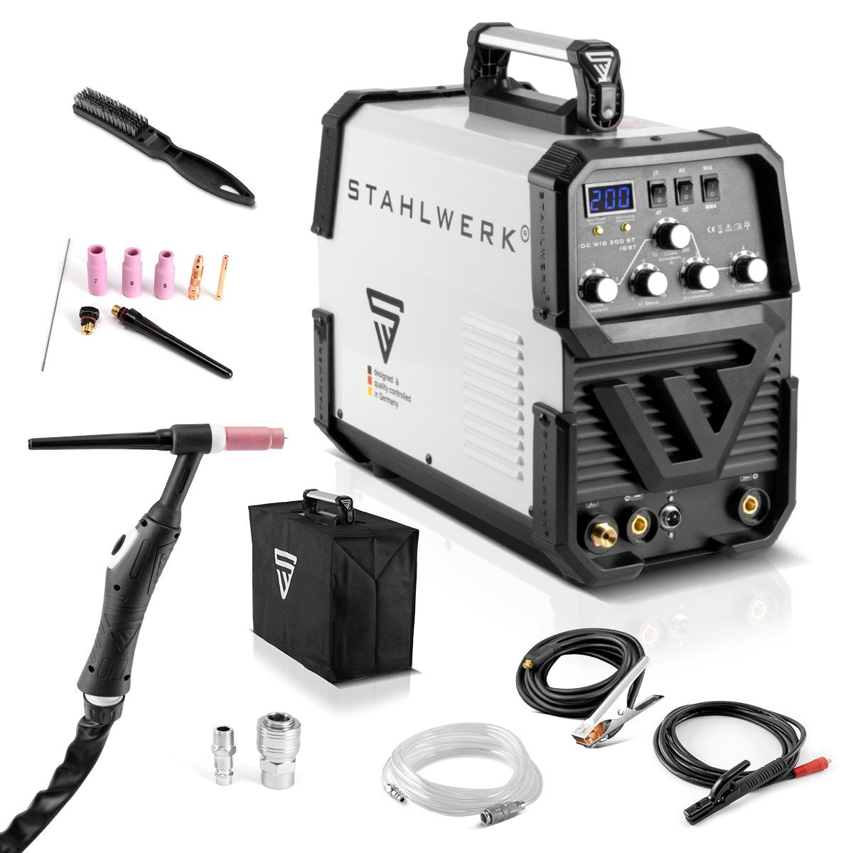 STAHLWERK welding machine AC/DC TIG 200 ST IGBT / combination welding machine / combination welding system with 200 A TIG & MMA, suitable for aluminum