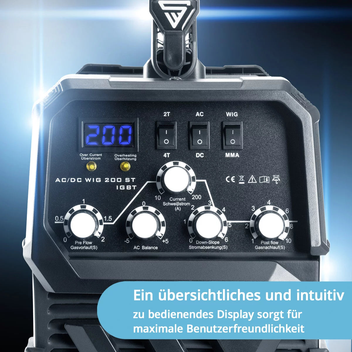 STAHLWERK welding machine AC/DC TIG 200 ST IGBT / combination welding machine / combination welding system with 200 A TIG & MMA, suitable for aluminum