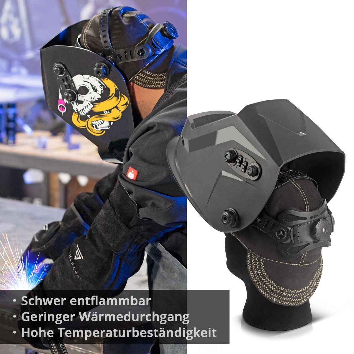 STAHLWERK welding cap | Welder's hat | Welding helmet | Welding hood | Welder mask | Flame-retardant welding protective clothing for welding and plasma cutting