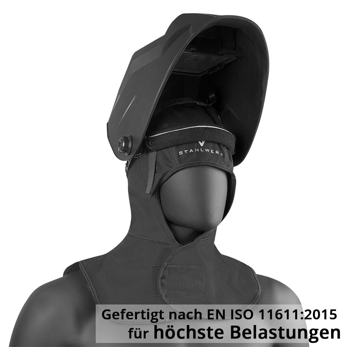 Cagoule de soudage STAHLWERK | Chapeau de soudeur | Casque de soudage | Capuchon de soudage | Masque de soudeur | Vêtements de protection ignifuges pour le soudage et le coupage plasma