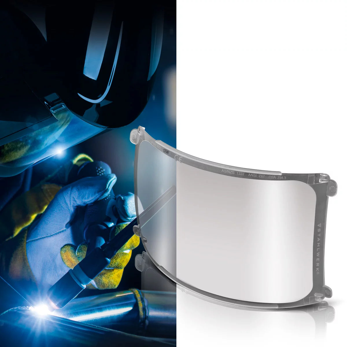 STAHLWERK Schweißhelm Vorsatzscheiben 6er Set, Innen-Ersatzgläser | Schweißschutzglas | Ersatzscheiben für Vollautomatik Schweißhelme | MASTER