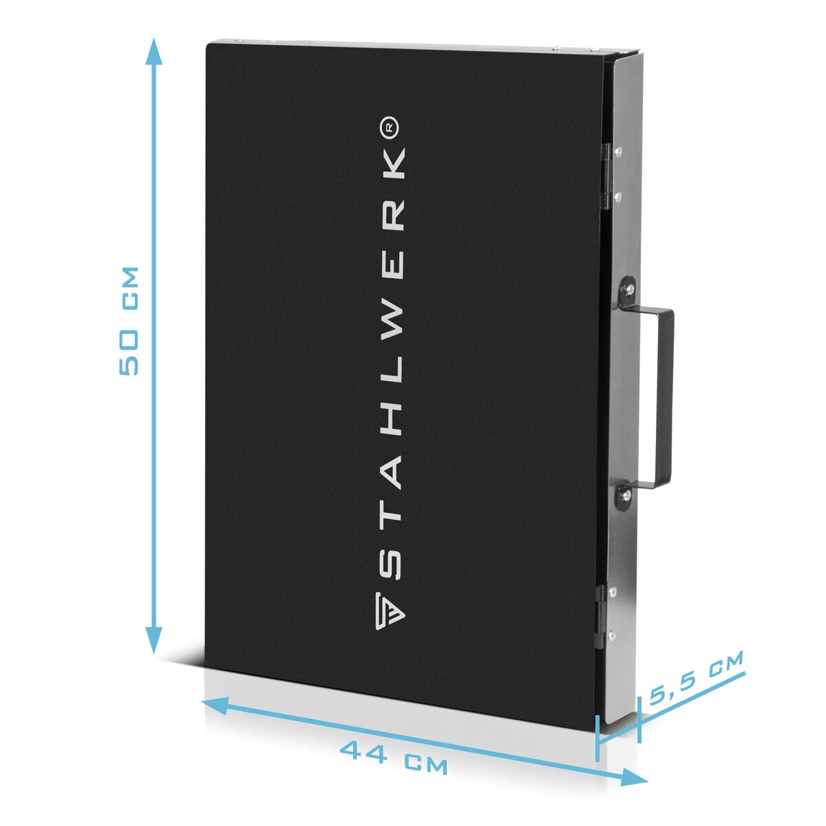 Accesorio para mesa de soldadura STAHLWERK SA-500 ST Cabina de soldadura móvil de 500 x 400 mm | Extensión de mesa de soldadura plegable para bancos de trabajo y mesas de montaje con placa perforada D16 para herramientas de sujeción