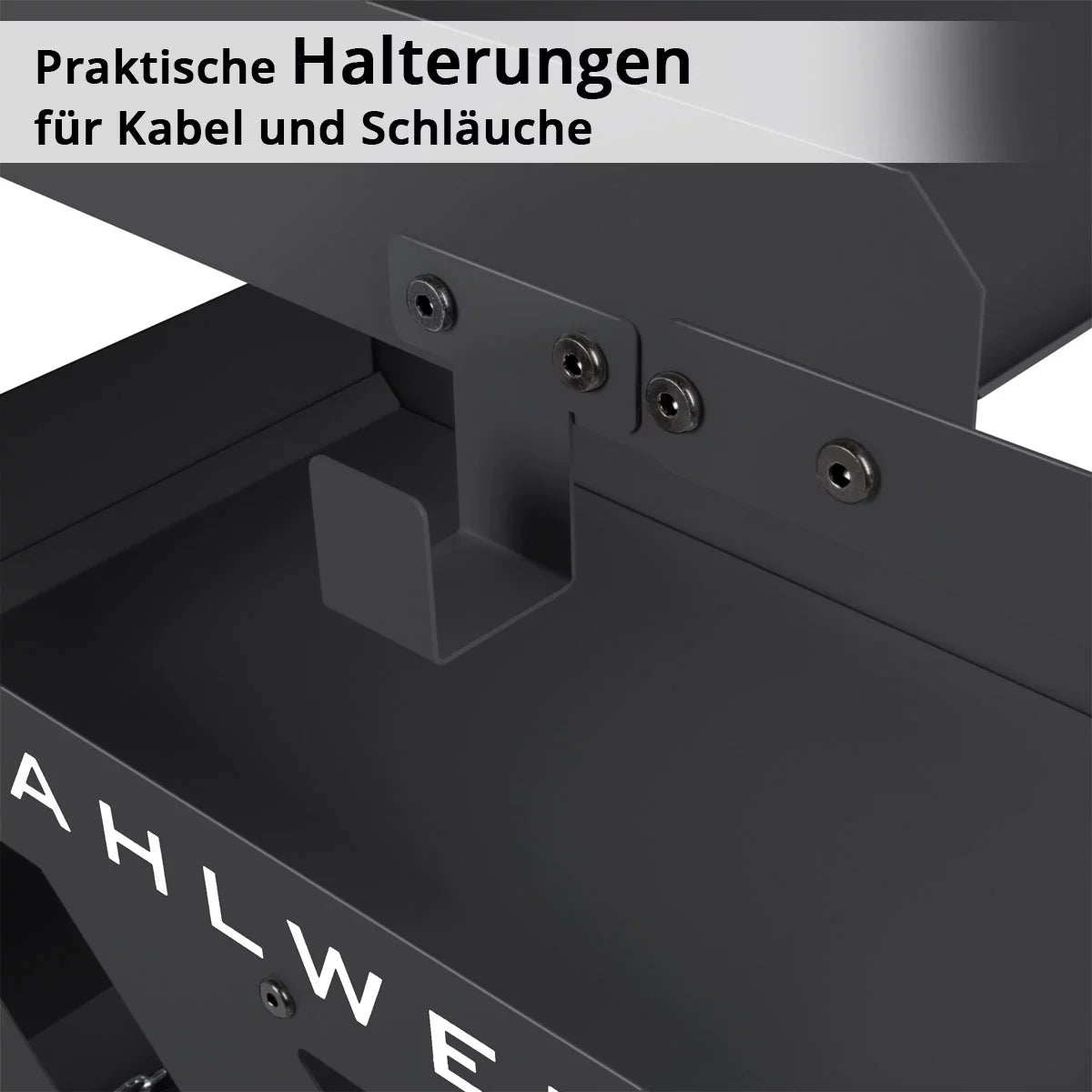 STAHLWERK Schweisswagen SW-600-ST | 1,5 mm Wandstärke | Robuster Schweissgerätewagen | Plasmaschneider-Transportwagen mit Schlauch-und Kabelhalterung | Gasflaschen-Kettensicherung | Longlife-Gummirollen