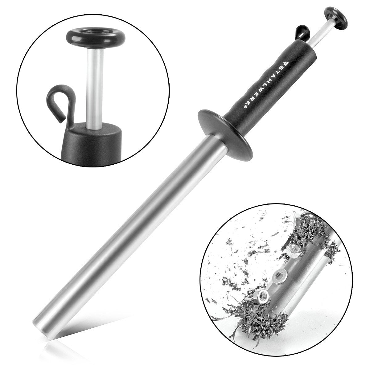 STAHLWERK Magnetischer Spänesammler MSP-410 ST Magnetsammler / Späneentferner / Magnetheber / Magnetstab zur Aufnahme magnetischer Metallspäne und Kleinteile