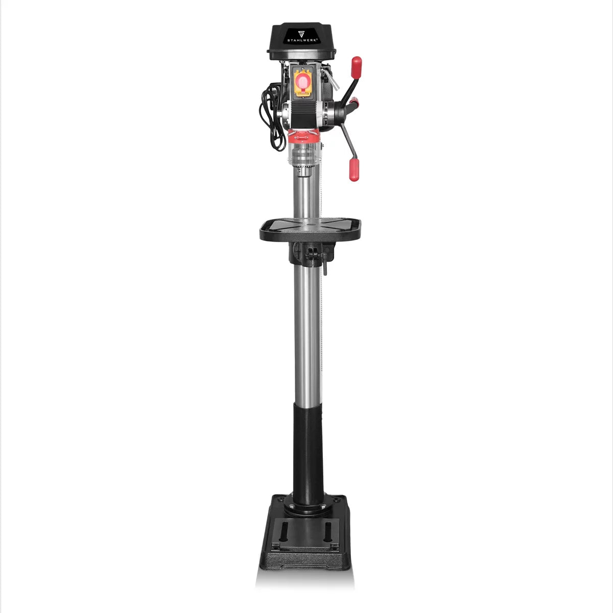 Taladradora de columna STAHLWERK BD-900 ST | Potente taladro de columna de 900 vatios para aficionados al bricolaje y la construcción metálica | Diámetro de perforación Ø 20 mm | 280 - 2.380 rpm | Mesa de perforación robusta y base de metal