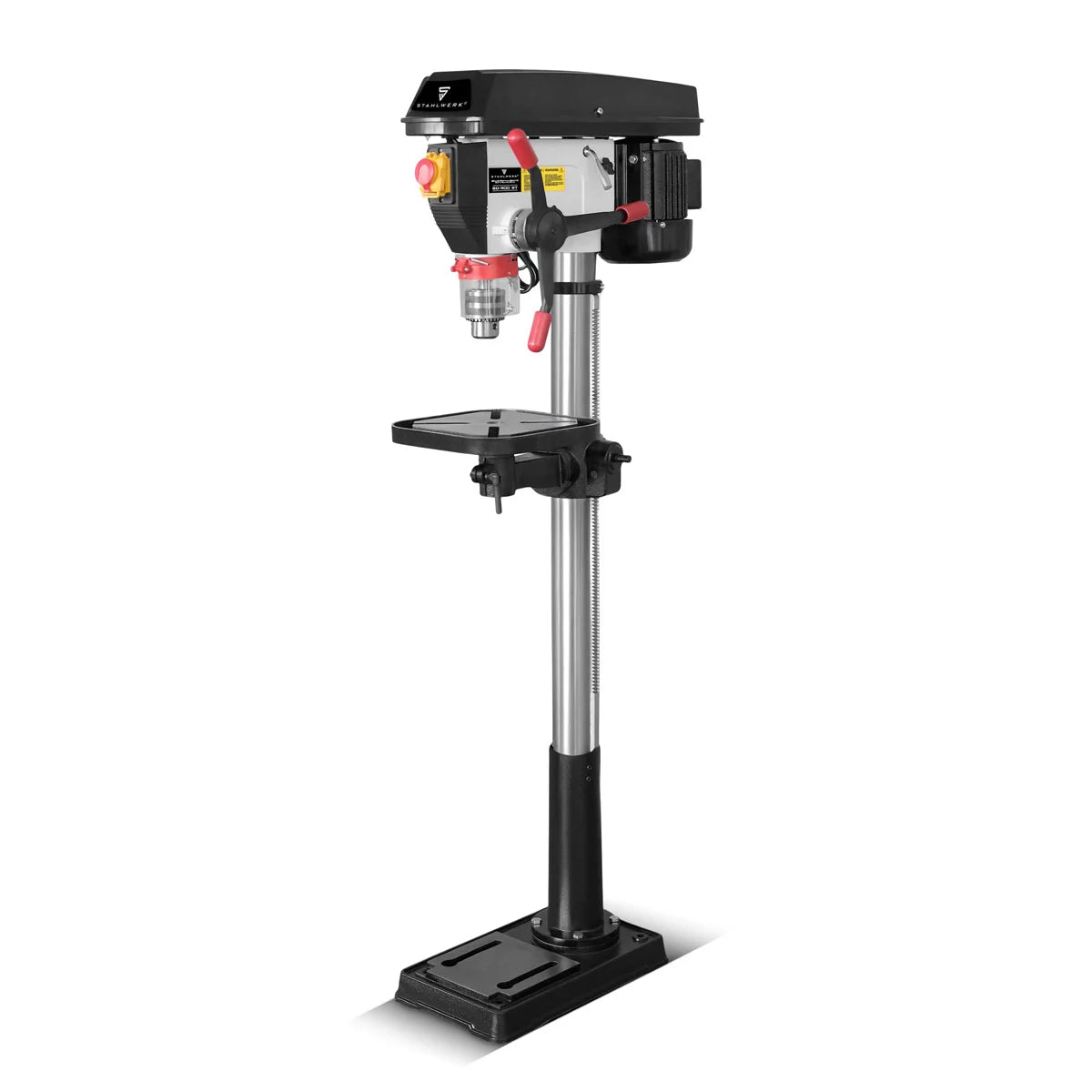 Taladradora de columna STAHLWERK BD-900 ST | Potente taladro de columna de 900 vatios para aficionados al bricolaje y la construcción metálica | Diámetro de perforación Ø 20 mm | 280 - 2.380 rpm | Mesa de perforación robusta y base de metal