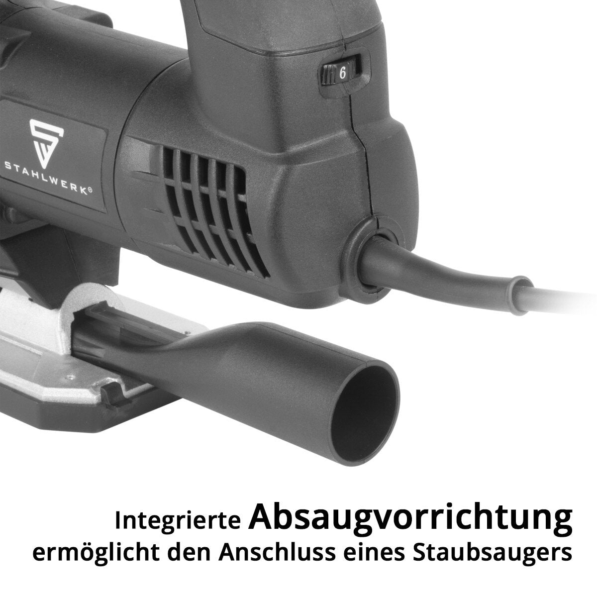 STAHLWERK Stichsäge JSB-750 ST mit 700 W, 600 - 2.800 U/min und 45° Neigungswinkel elektrische Säge | Pendelhubsäge | Pendelhubstichsäge mit Führungsschiene zum Sägen von Holz, Metall und Kunststoff