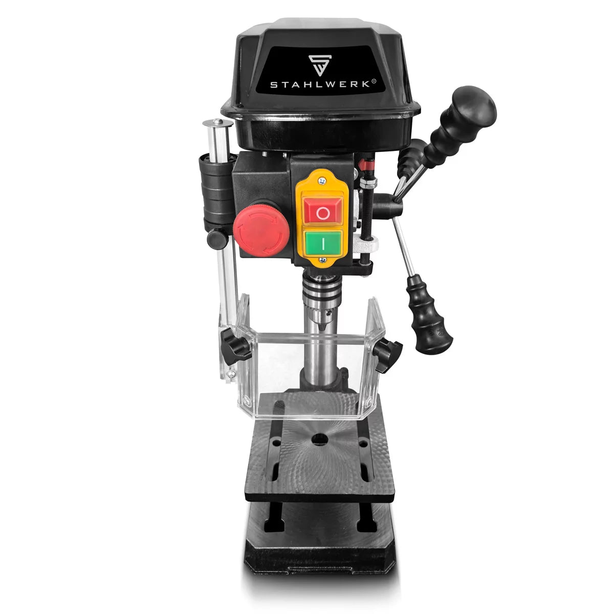 Taladradora de columna STAHLWERK BD-350 ST | Taladro de Banco Preciso 350W para Bricolaje, Construcción Metálica | Diámetro de perforación Ø 13 mm | 620 - 2.620 rpm | Mesa de perforación robusta y base metálica para mayor estabilidad.