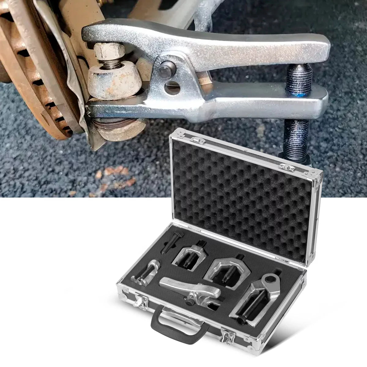 STAHLWERK Kit d'extracteur de rotule 5 pièces Extracteur de rotule | Extracteur de biellette de direction | Extracteur de goupilles de joint | Outil pour rotule | Outils spéciaux automobiles