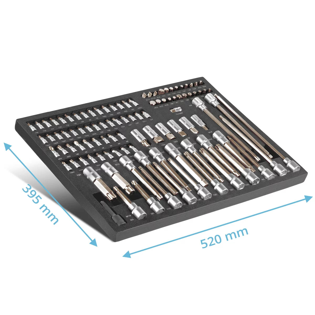 STAHLWERK 102-piece professional socket wrench set in workshop trolley insert | High quality CrV tool | Tool trolley insert | Perfect order | Bit and socket wrench set for reversible ratchets