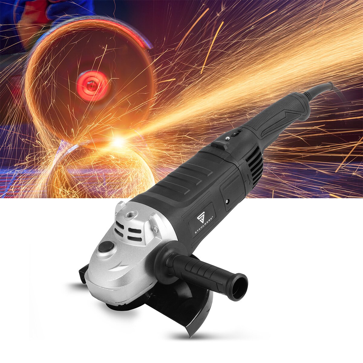 STAHLWERK Winkelschleifer WS-2600 ST mit 2.600 W und 2.800 - 6.500 U/min für ⌀230 mm Schleif- und Trennscheiben elektrischer Trennschleifer | Trennschneider | Schleifmaschine