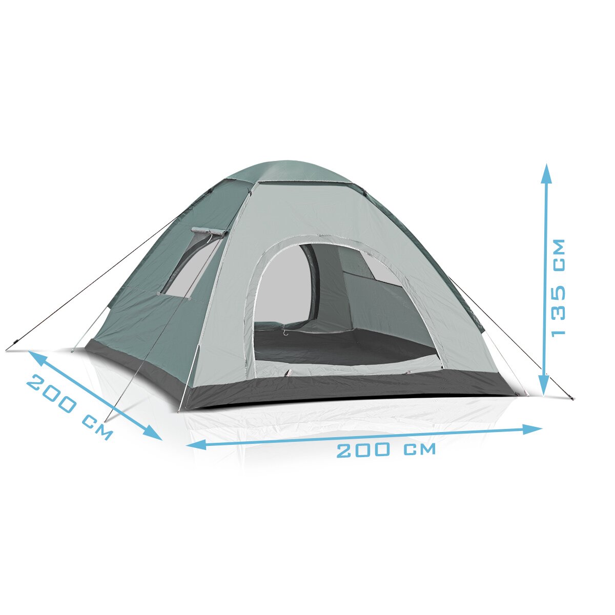 Tente de camping STAHLWERK Z-200 ST Tente pop-up à monter soi-même 200 x 200 cm | Tente pop-up | Tente igloo | tente pliante | Tente dôme | Tente de randonnée | Tente pour 2-3 personnes avec sac de transport
