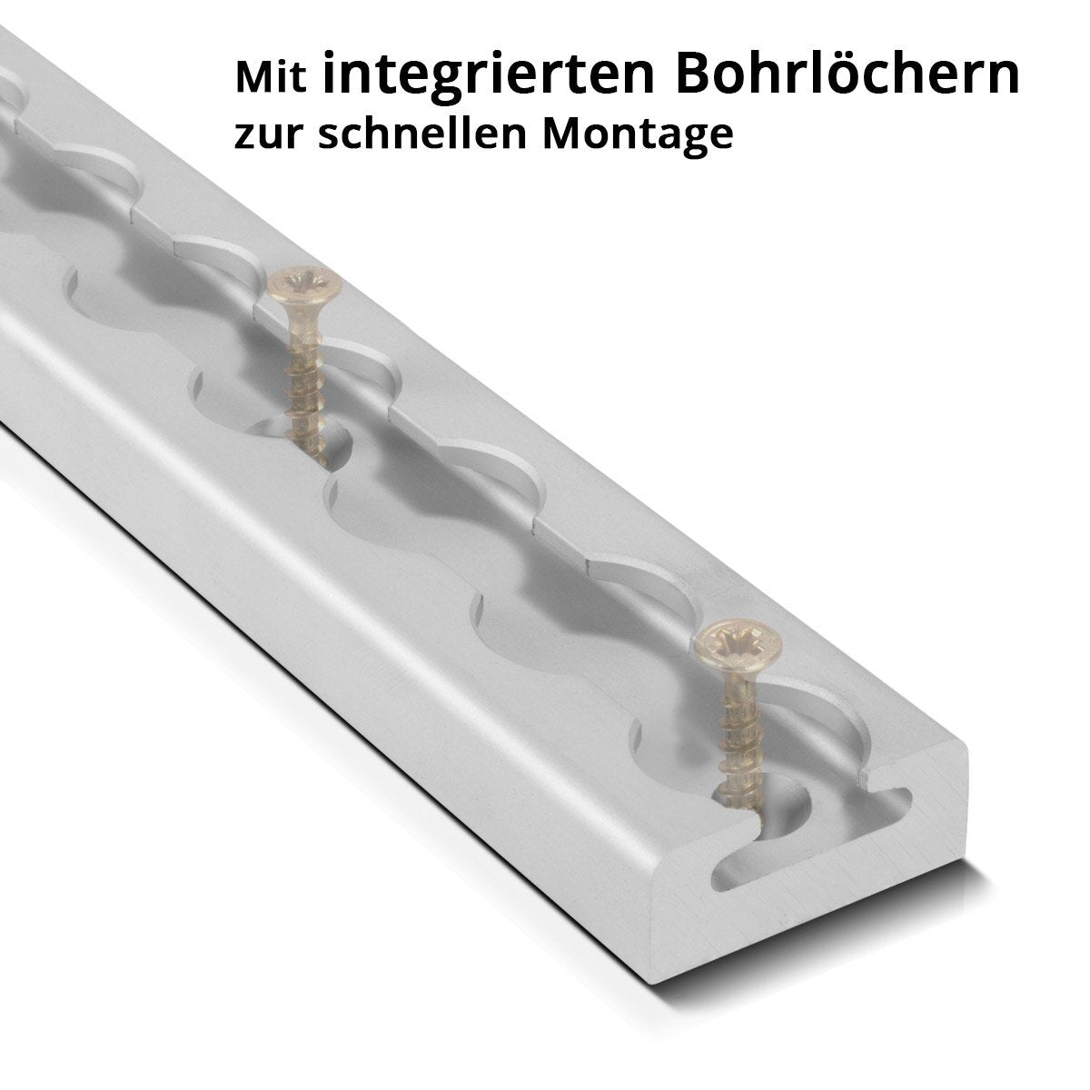 STAHLWERK Zurrschiene 100 cm Airlineschiene | Befestigungsschiene | Befestigungsleiste aus Aluminium mit integrierten Bohrlöchern zur Ladungssicherung beim Transport