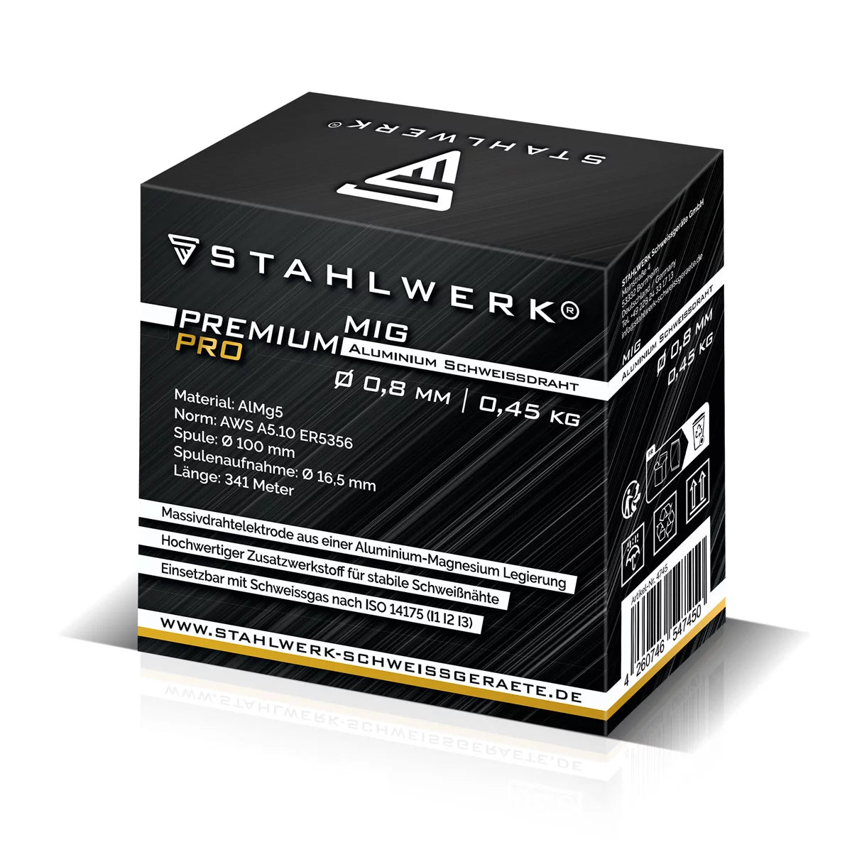 STAHLWERK 2 x MIG MAG Aluminium Schweißdraht ER5356 (AlMg5) 0,8 mm 0,45 kg Drahtrolle | Drahtspule | Zusatzwerkstoff | Universal Schweißdraht | Massivdrahtelektrode