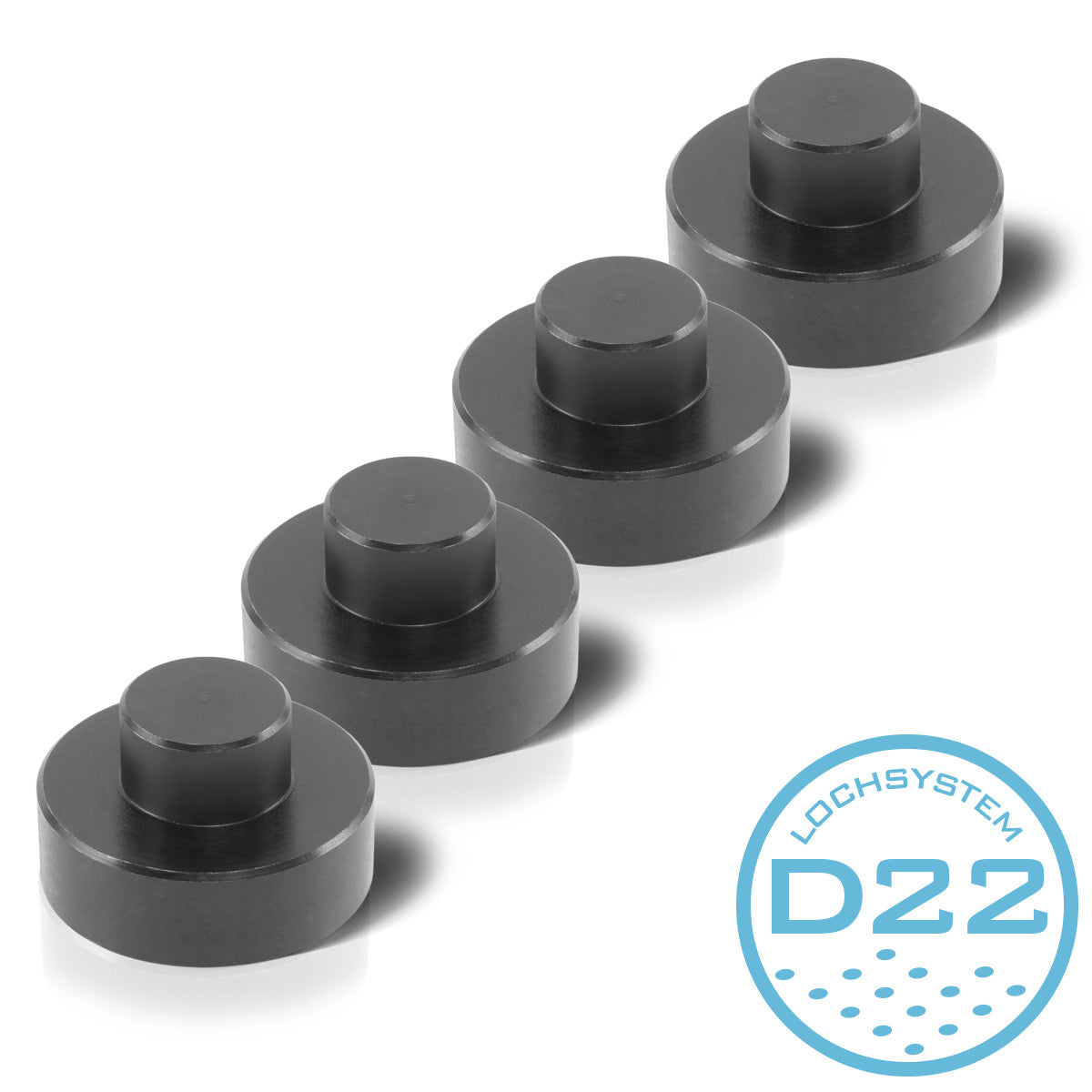 STAHLWERK Abstandhalter und Spannbolzen 44 x 15 mm stapelbar für Schweißtische mit D 22 Lochsystem - Praktisches 4er Set