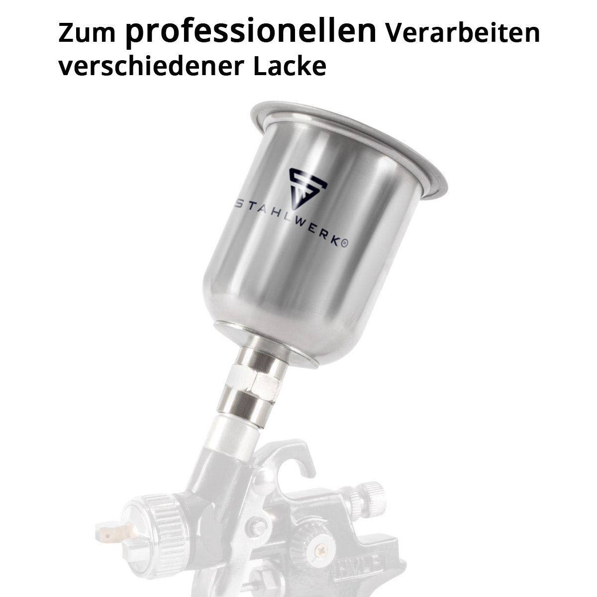STAHLWERK aluminum paint cup / flow cup 125 ml paint cup for paint gun / spray gun / spray gun / spray gun