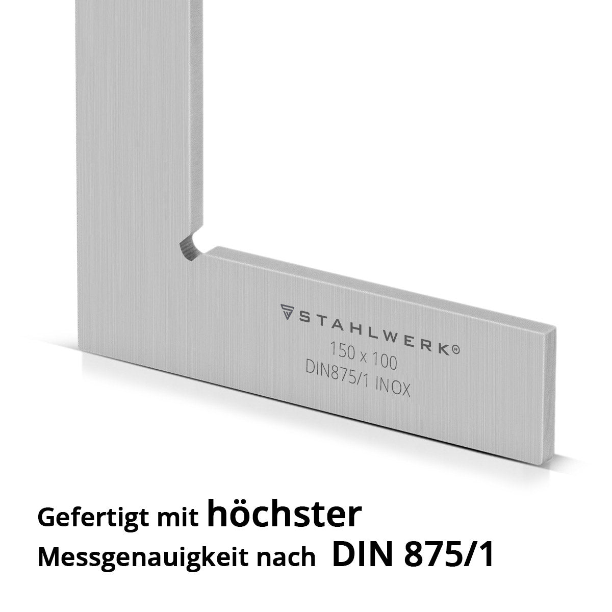 STAHLWERK angle plat 90° 150 x 100 mm DIN 875/1 angle de contrôle / angle de serrurier / angle d'arrêt / angle de précision en acier inoxydable