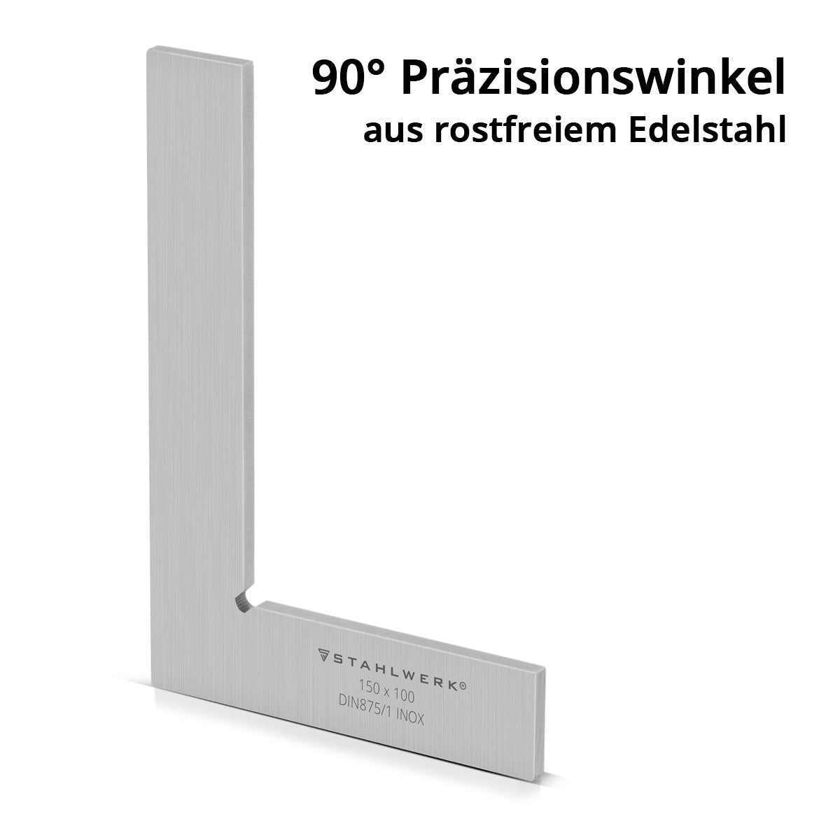 STAHLWERK ángulo plano 90° 150 x 100 mm DIN 875/1 ángulo de control / ángulo de cerrajería / ángulo de tope / ángulo de precisión de acero inoxidable