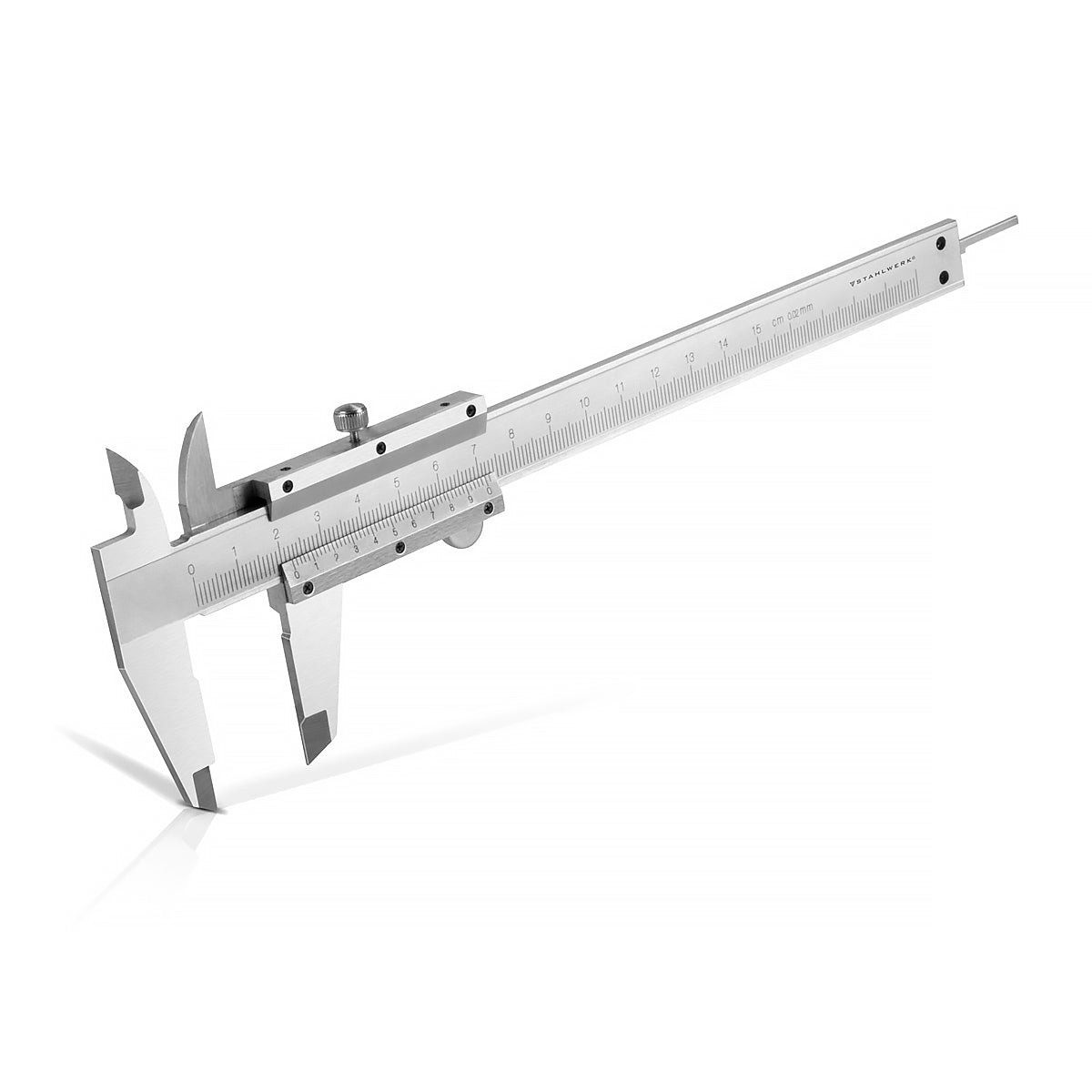 STAHLWERK caliper 0-150 mm DIN 862 caliper / measuring gauge made of hardened carbon steel for external, internal and depth measurements