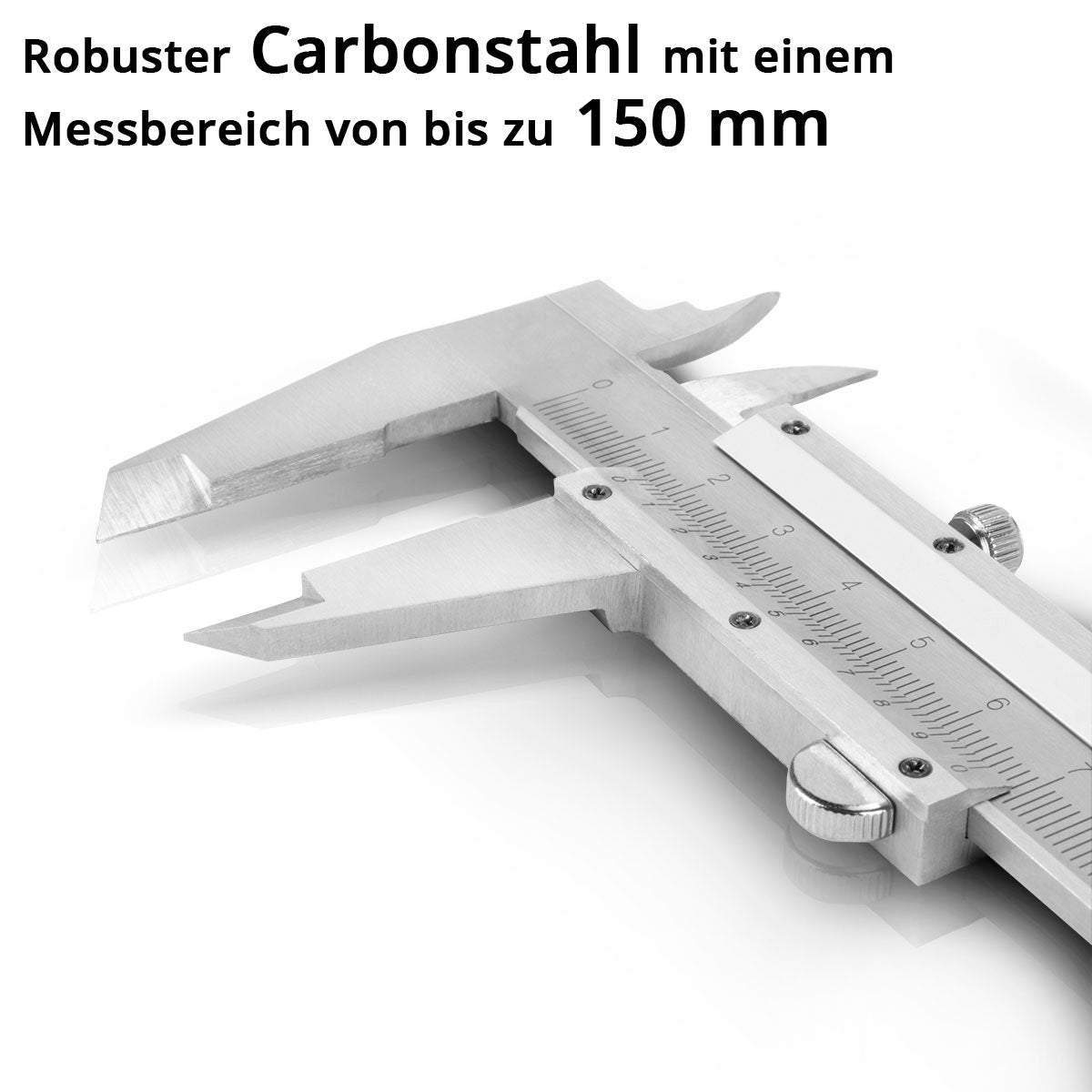 STAHLWERK caliper 0-150 mm DIN 862 caliper / measuring gauge made of hardened carbon steel for external, internal and depth measurements