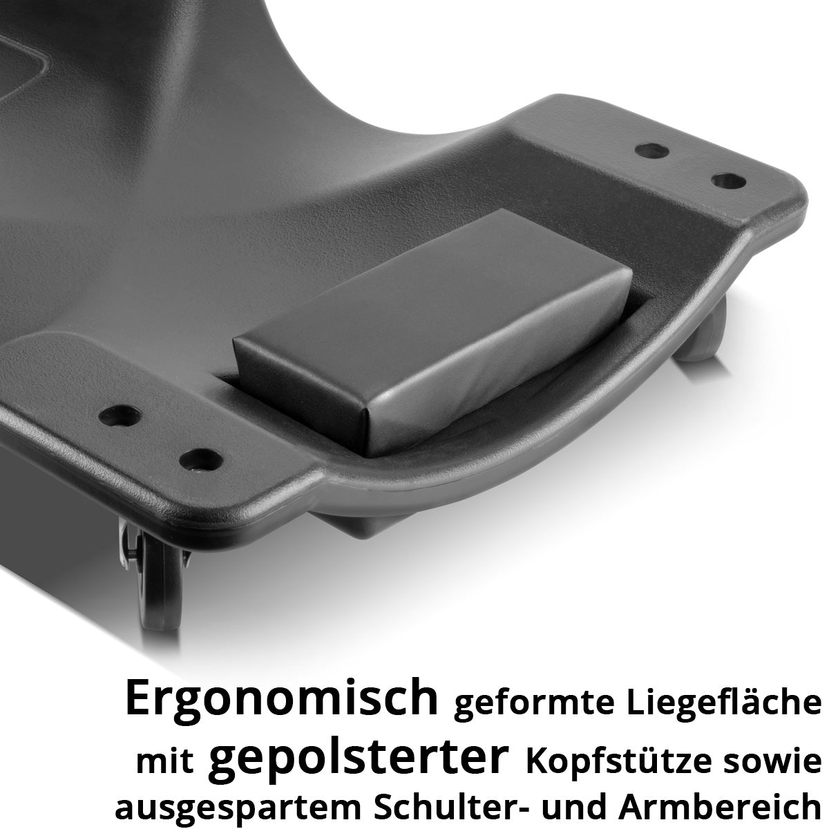 STAHLWERK Kfz-Rollbrett RC-40 ST mit 500 kg Tragfähigkeit und 6 beweglichen Rollen, ergonomisches Montagerollbrett | Montageliege | Werkstattrollbrett | Werkstattliege aus robustem Kunststoff