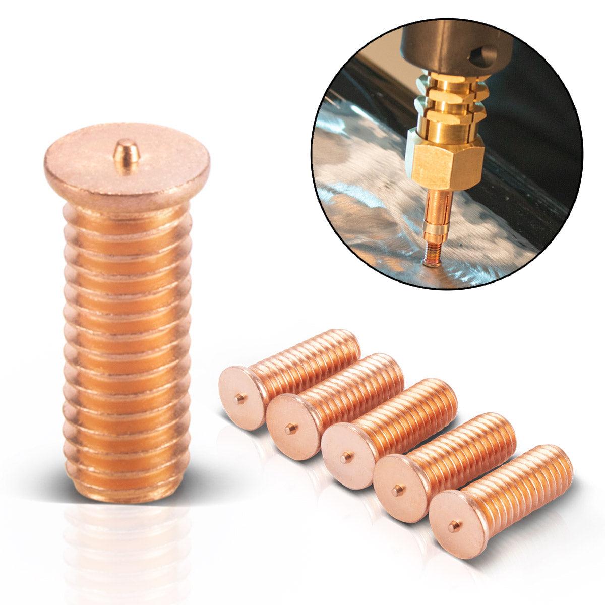 STAHLWERK welding bolts M6 thread set of 100, smart repair accessories for dent spotter / dent lifter / spot welder / dent removal tool for professional repair of vehicle bodies