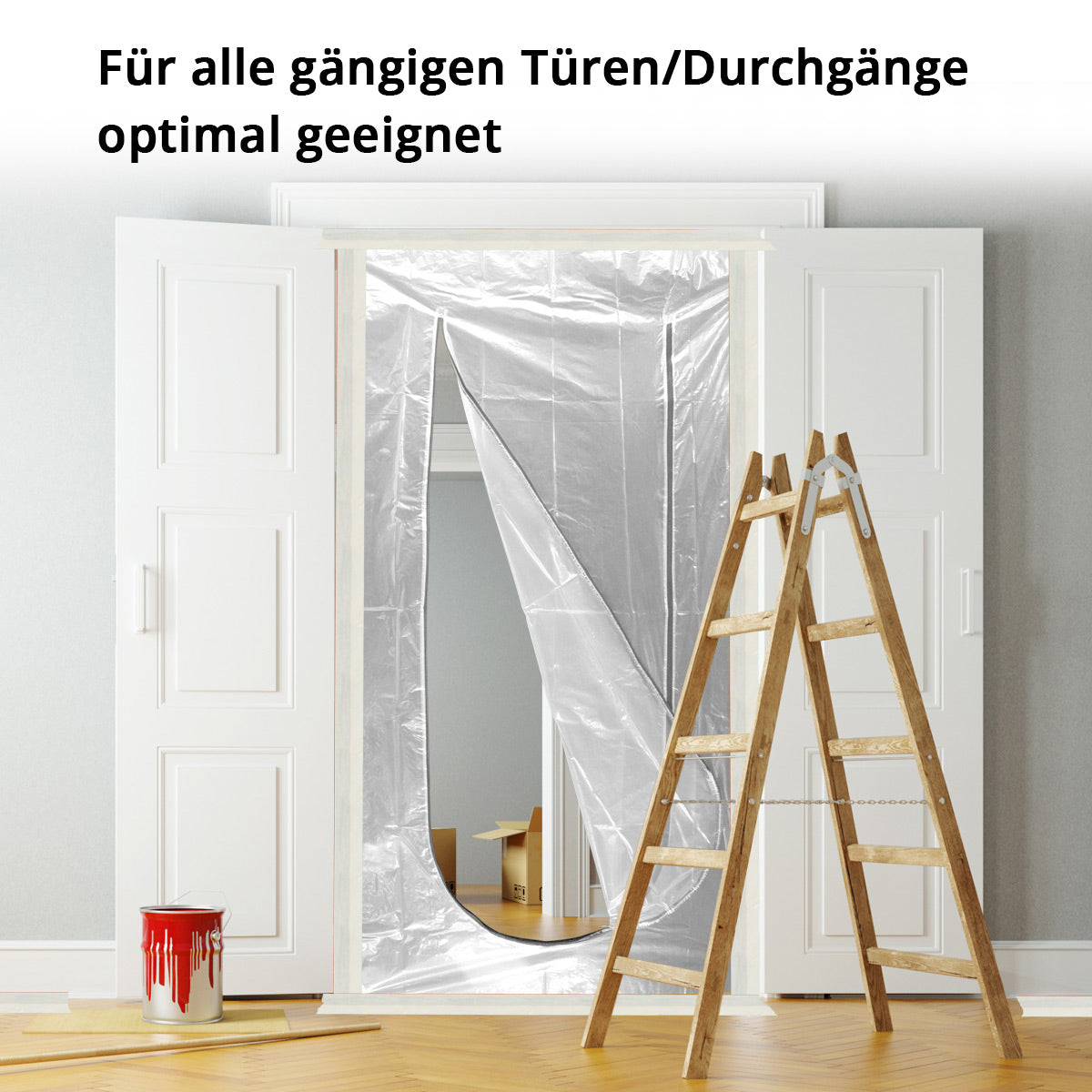 STAHLWERK dust protection door set of 3 U-shaped dust door / dirt trap / dust curtain with integrated zipper