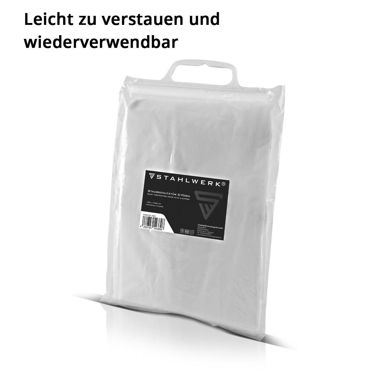 STAHLWERK dust protection door set of 3 C-shaped dust door / dirt trap / dust curtain with integrated zipper
