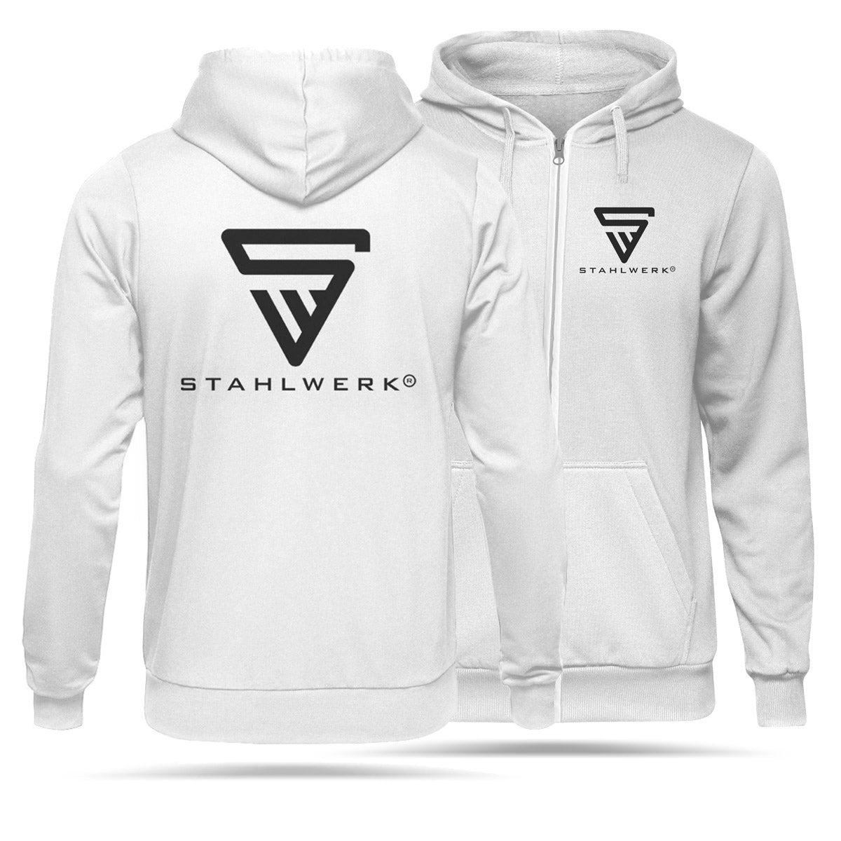 Sudadera con capucha STAHLWERK talla L / sudadera con capucha / sudadera con capucha / sudadera con cremallera en blanco con logo estampado