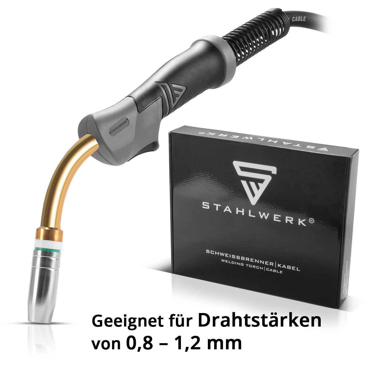PLANTA ACERO AK25 | Antorcha de soldadura MB25 con paquete de manguera de 3 m, accesorios de soldadura profesionales para máquinas de soldar MIG MAG con gas protector y conexión central Euro