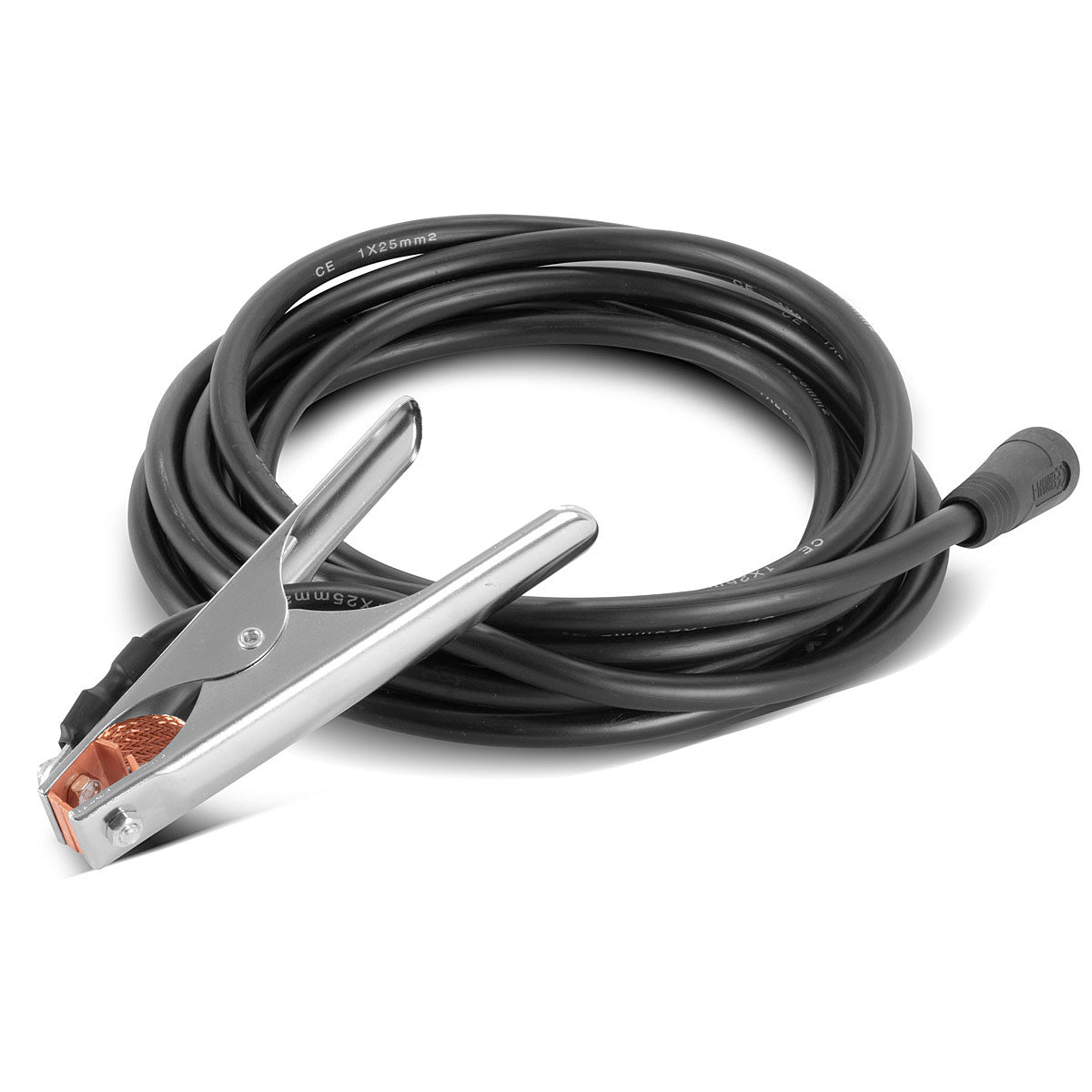 STAHLWERK ground clamp up to 300 A ground clamp | Earth clamp including 8 m welding cable | Ground cable with 25 mm² and 13 mm plug