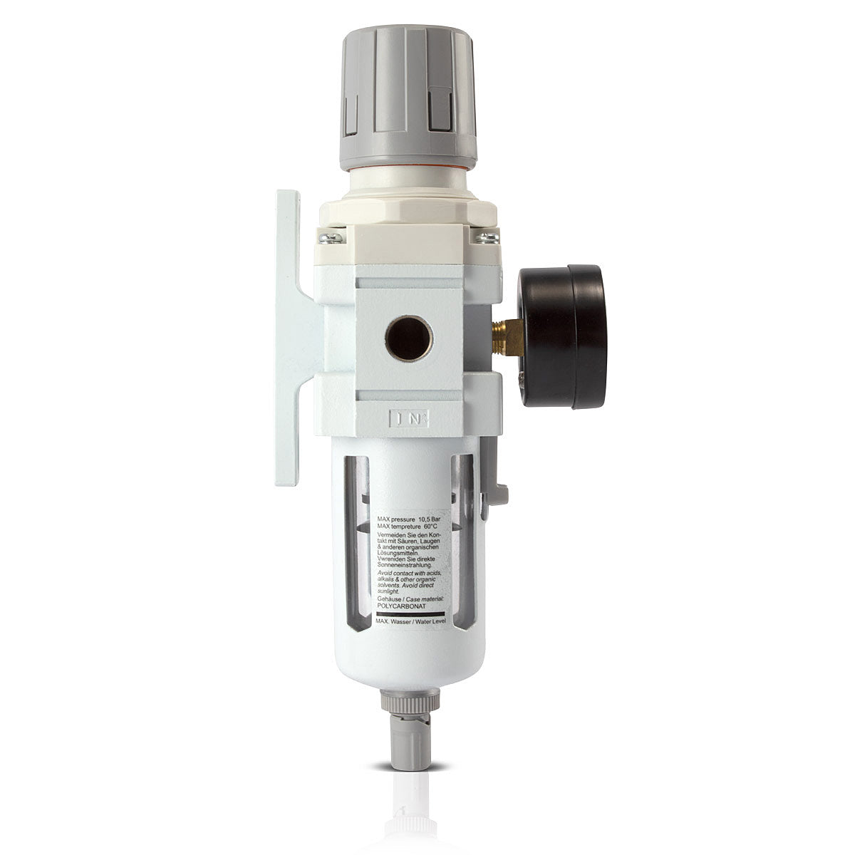 Unidad de mantenimiento de aire comprimido STAHLWERK WE-10 ST con engrasador hasta 10,5 bar para compresores de aire comprimido