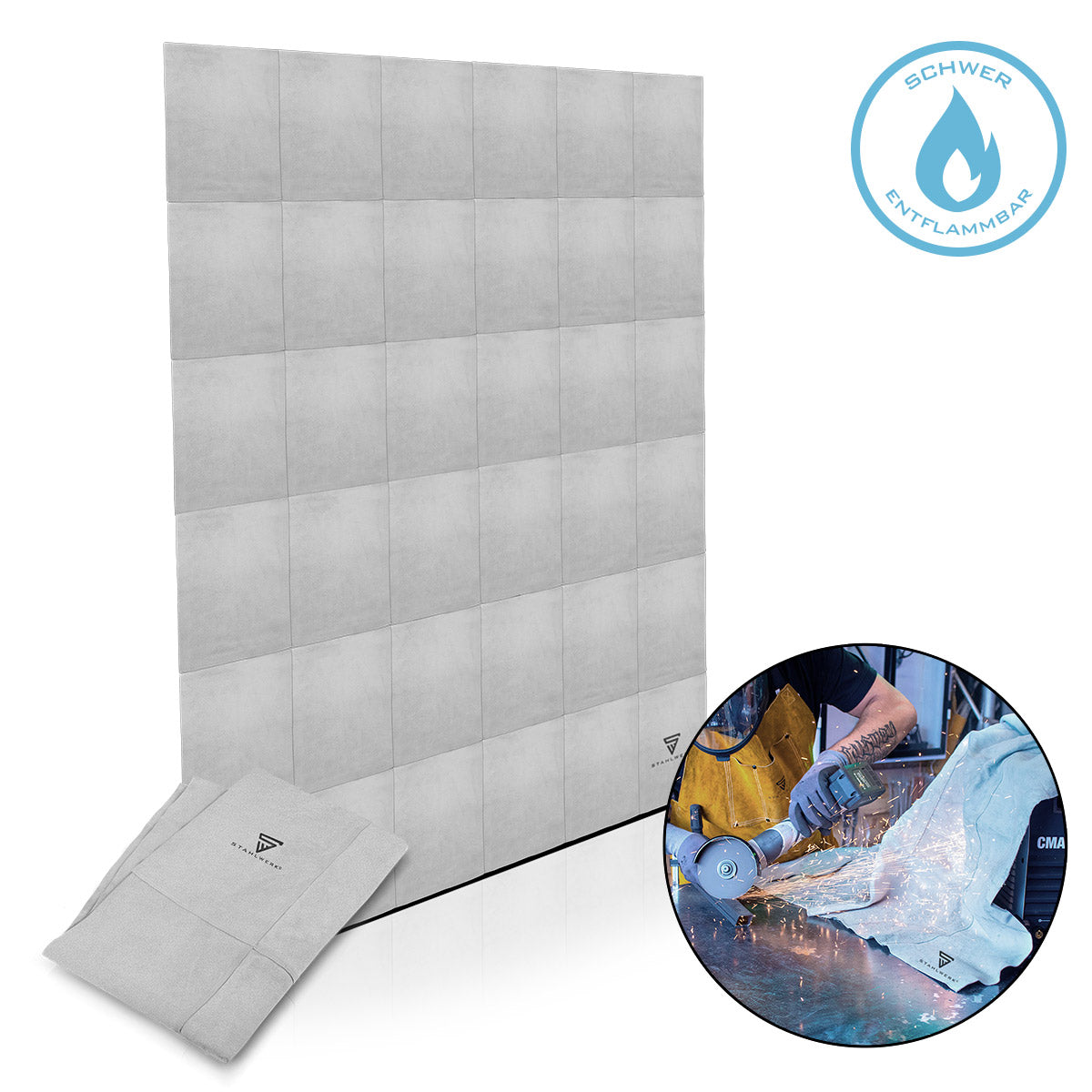 STAHLWERK welding protective blanket / welding blanket / splash protection blanket / welding mat made of real leather 140 x 200 cm