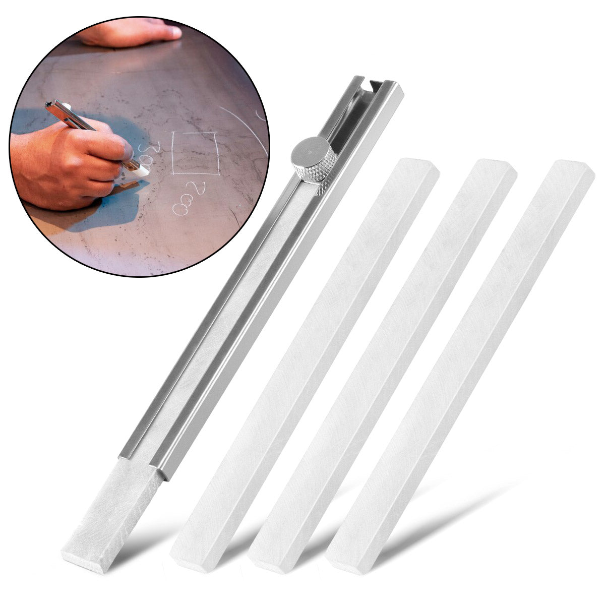 STAHLWERK welding chalk welding marker pen with 4 pieces of soapstone chalk
