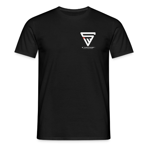 Camiseta STAHLWERK-SCHWEIZ de manga corta con logo estampado - 100% algodón, negro, varias tallas