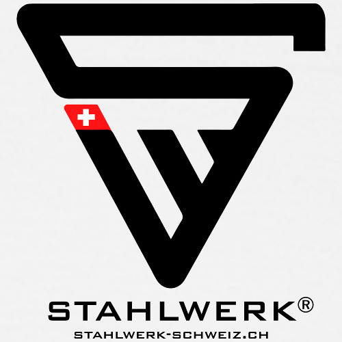 STAHLWERK-SCHWEIZ T-Shirt Kurzarm-Hemd mit Logo-Print - 100% Baumwolle, weiss, diverse Grössen
