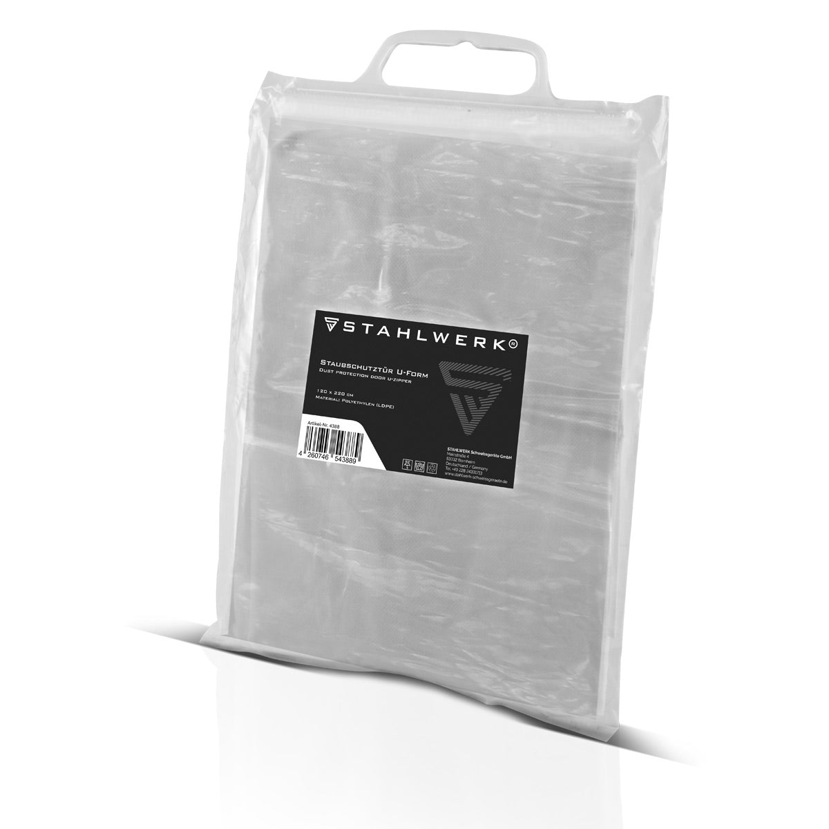 STAHLWERK dust protection door U-shape dust door / dirt trap / dust curtain with integrated zipper